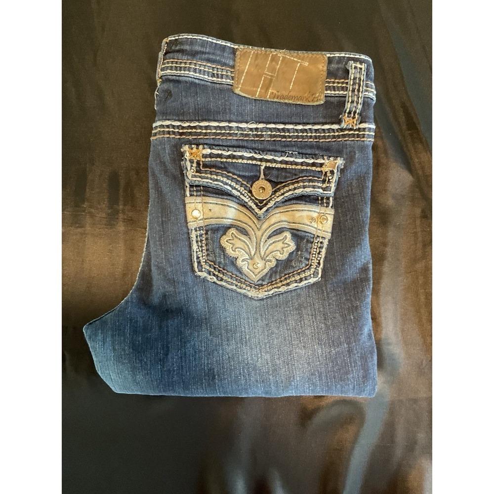 Trademark H Jeans Women's Blue Denim Slim Bootcut 13/14 32W Flaw